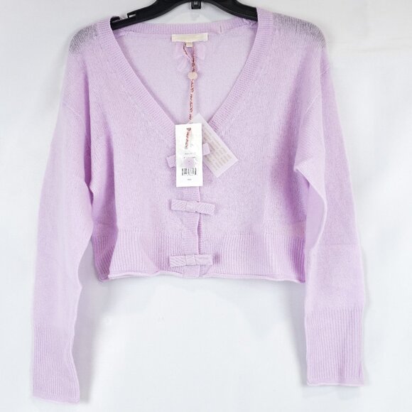 LoveShackFancy Luisella Cashmere Cardigan In Clouded Rose Women's Size XS - NWT - Picture 1 of 9